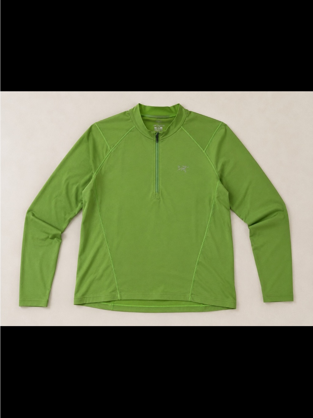 Arc’teryx Accelerator 1/4 Zip Pullover Medium Green Athletic Running Top FLAW